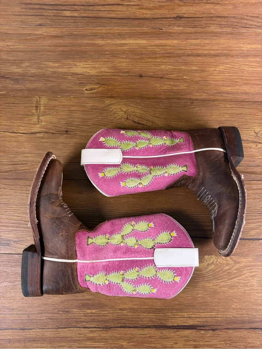 Macie Bean Cowgirl Boots ‘Cactus’ Suede Leather Kids Shoes Size 11C
